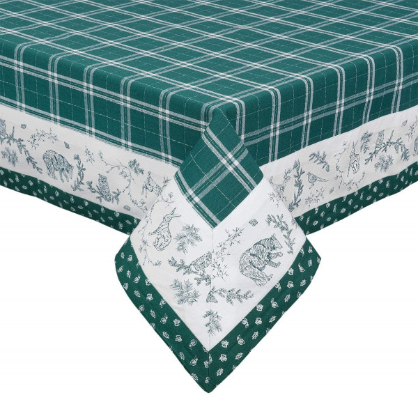 weiß Textilien Tischdecke 100 Landhausstil HENRIK | Tischdecken | grün x Mitteldecke Zauberhafter Baumwolle Landhaus | 100 cm