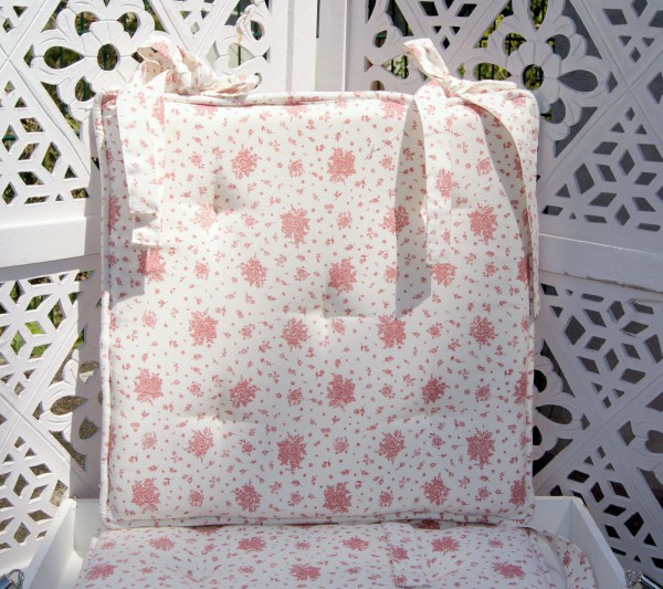 Stuhlkissen Cryss Rosa Garten 40x40 Cm Baumwolle Polyester Matratzenkissen Stuhlkissen Kissen Zauberhafter Landhausstil