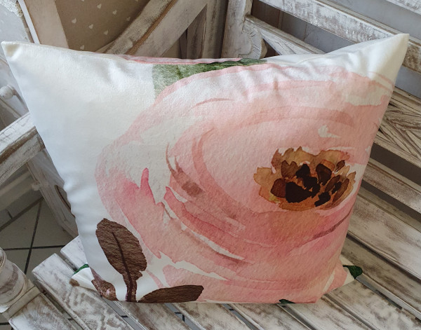 Kissenbezug ILONA Offwhite Rosa 45x45 Floral