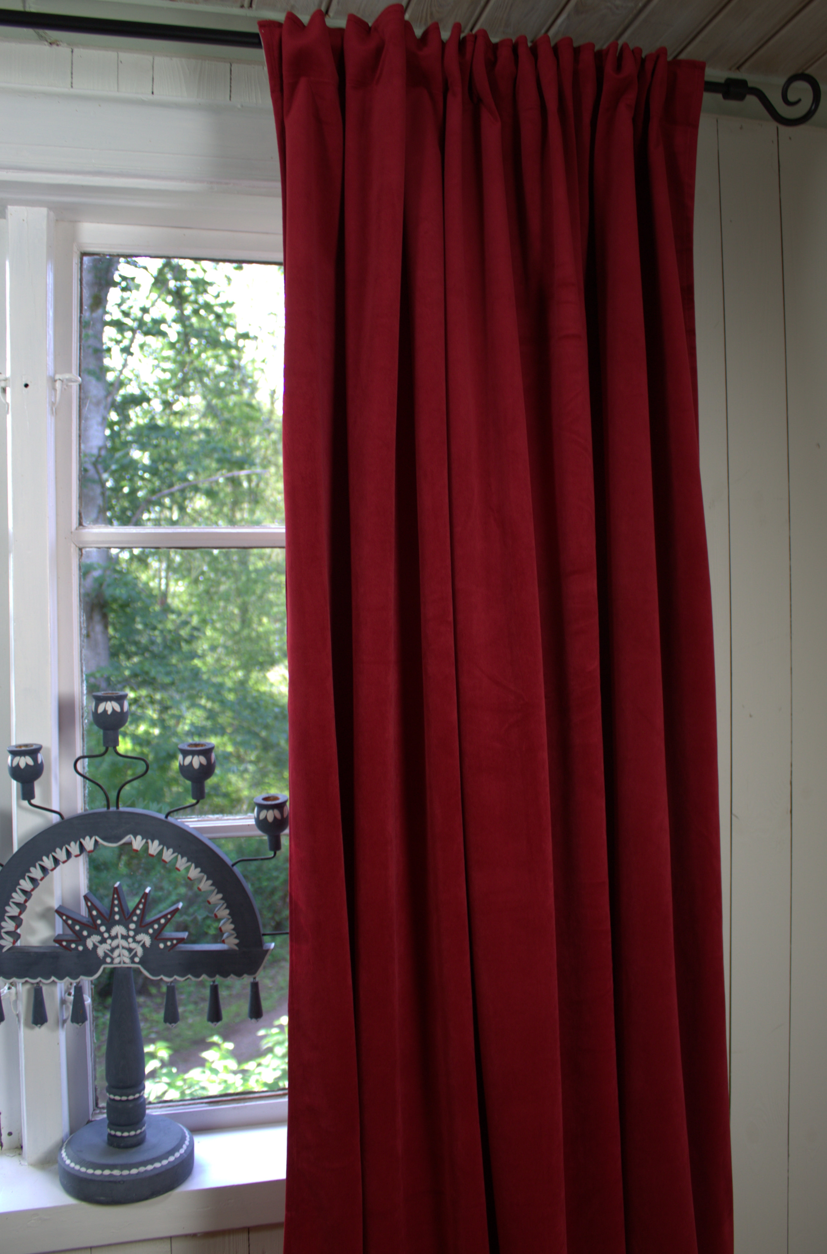 Vorhang GABRIELLA Samt Rot 140x240 Vorhänge & 2 Landhausstil | cm | Stück Gardinen Gardinenschals Zauberhafter | Blickdicht