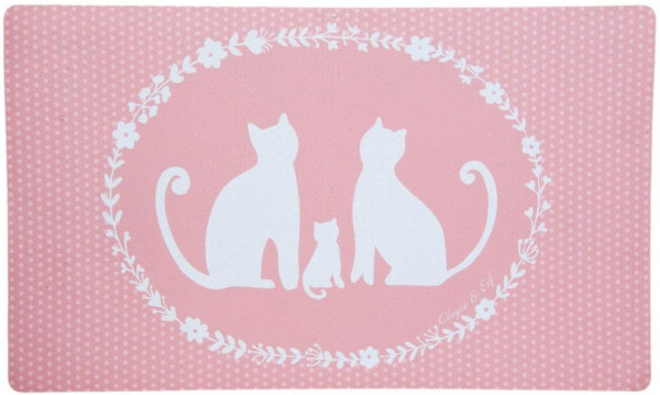 Türmatte Fußmatte CAT Katzen 44x74 cm Rosa Apricot